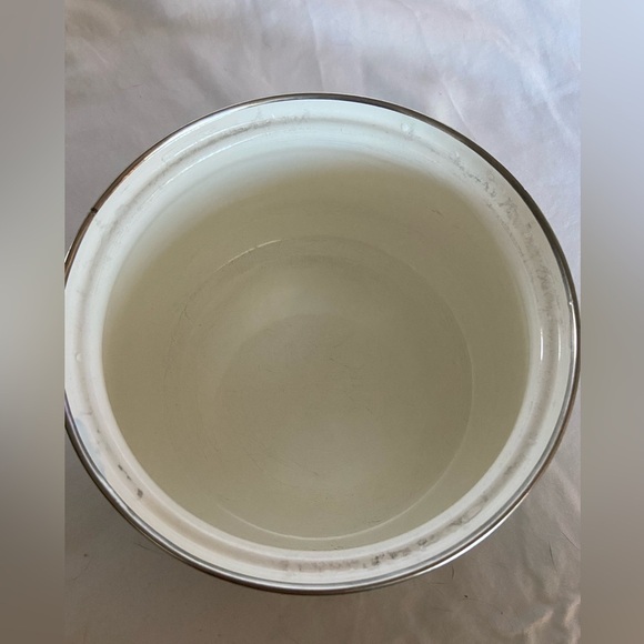 MCM 1.5 qt Lidded saucepan White Lotus on Turquoise Blue Scandinavian Vintage - Picture 6 of 13